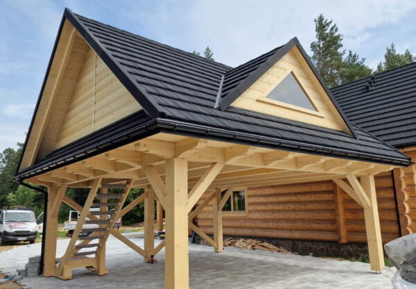 Freistehender Holzcarport 6×6