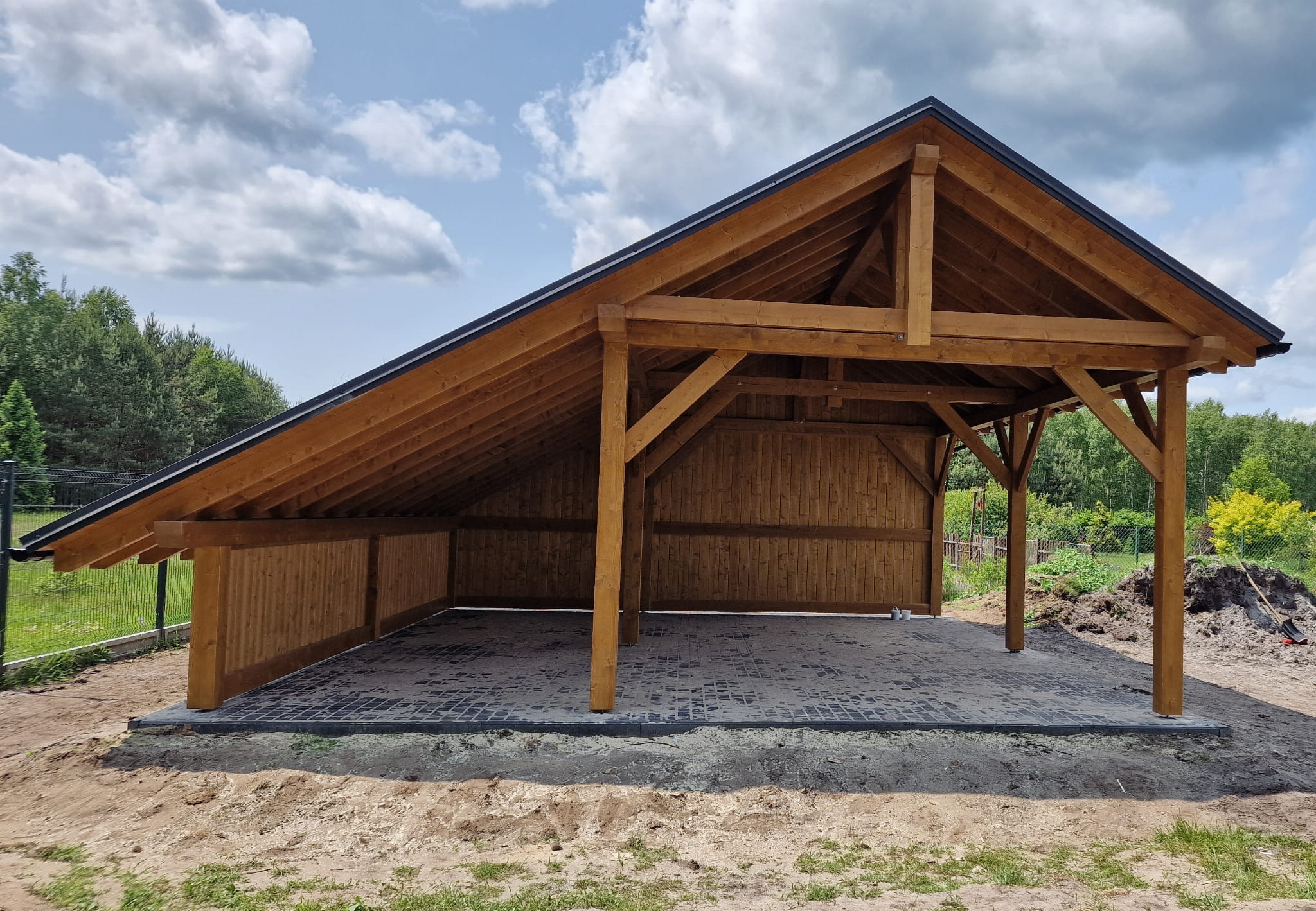 Holzcarport mit Satteldach 6,5×7,5