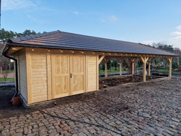 Holzcarport 5x15 mit Abstellraum