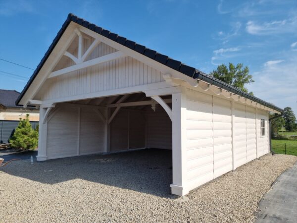 Holzcarport 7×10, Garage, verziert