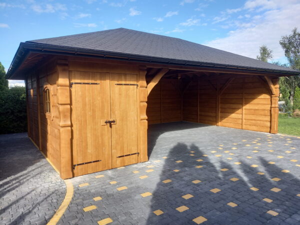 Holzüberdachung 10 x 5 m mit Raum – Krotoszyn
