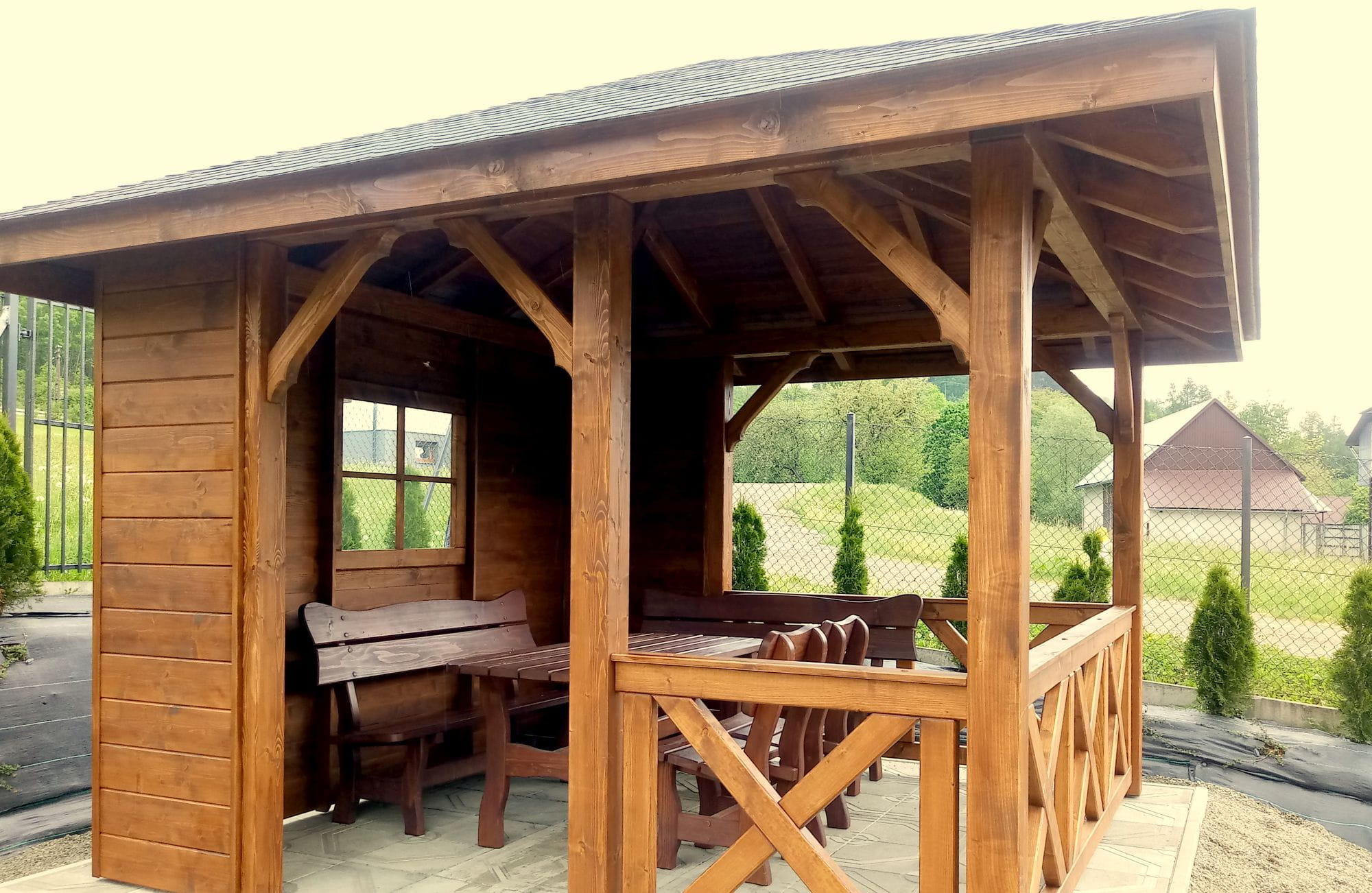 Holzgartenhaus 3,5×3,5 m – modernes Gartenhaus mit Satteldach – Bild 2